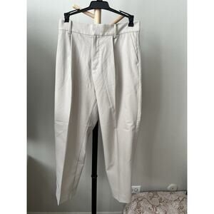 Mysa Pants Womens 10 Petite Cream Classic Twill Pleated Front From Japan